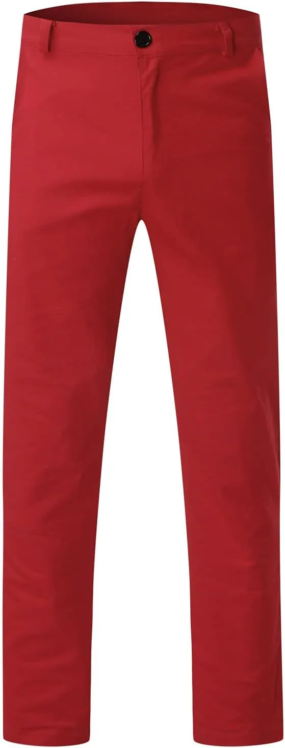 2021 Mens Chino Fit Flat Front Dress Pants Casual Cotton Jeans Slim Fit Skinny Stretchy Slacks Tapered Trousers