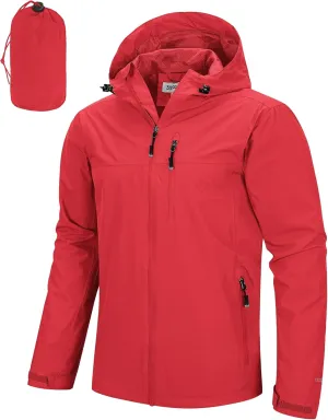 33,000ft Men's Packable Rain Jacket Lightweight Rain Shell Jacket with Hood Waterproof Raincoat for Cycling