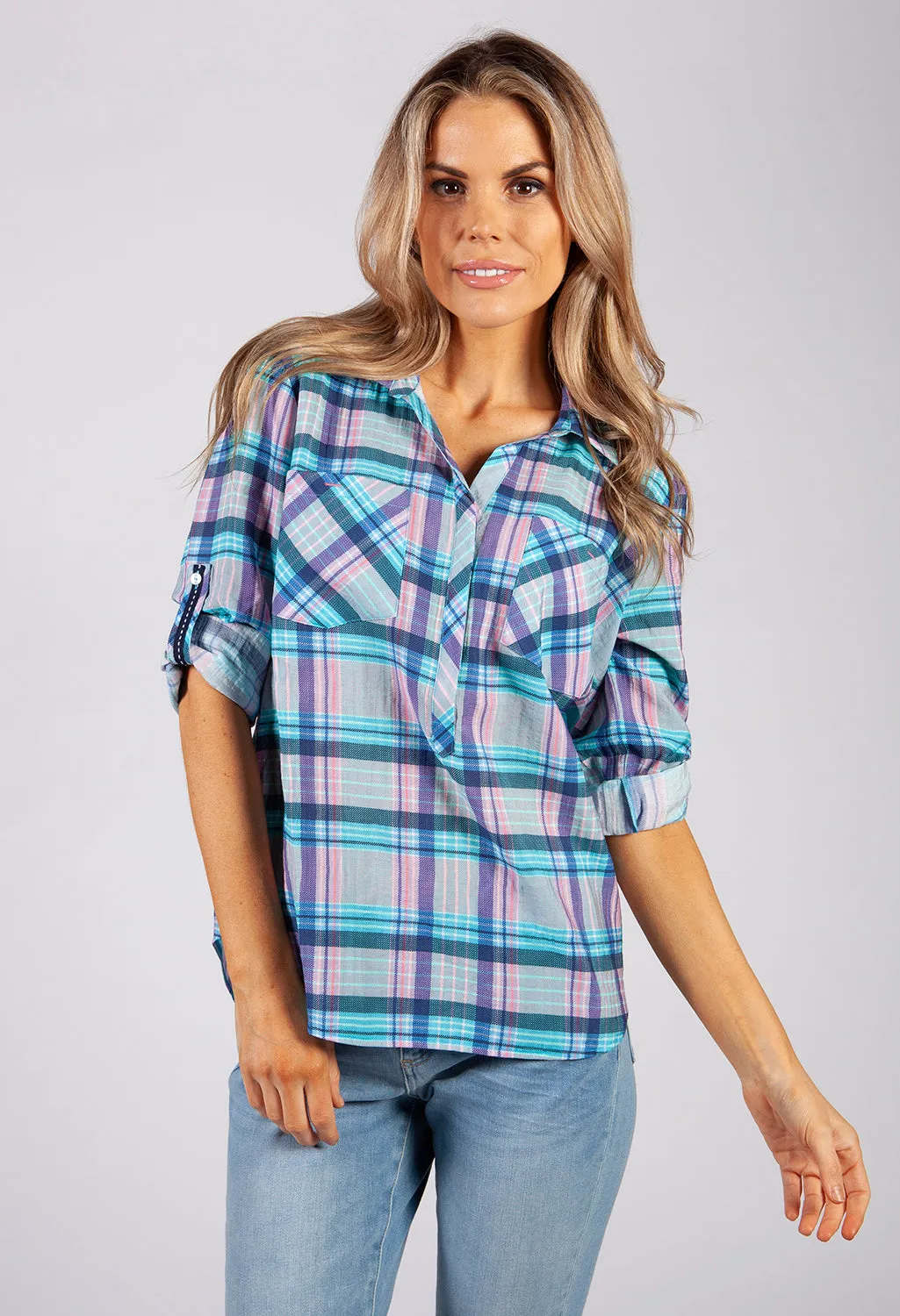 Aqua Checked Shirt
