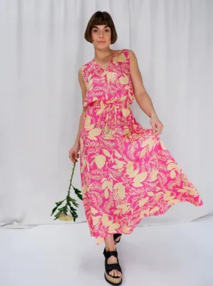 BC Luna V Neck Top Pink Floral