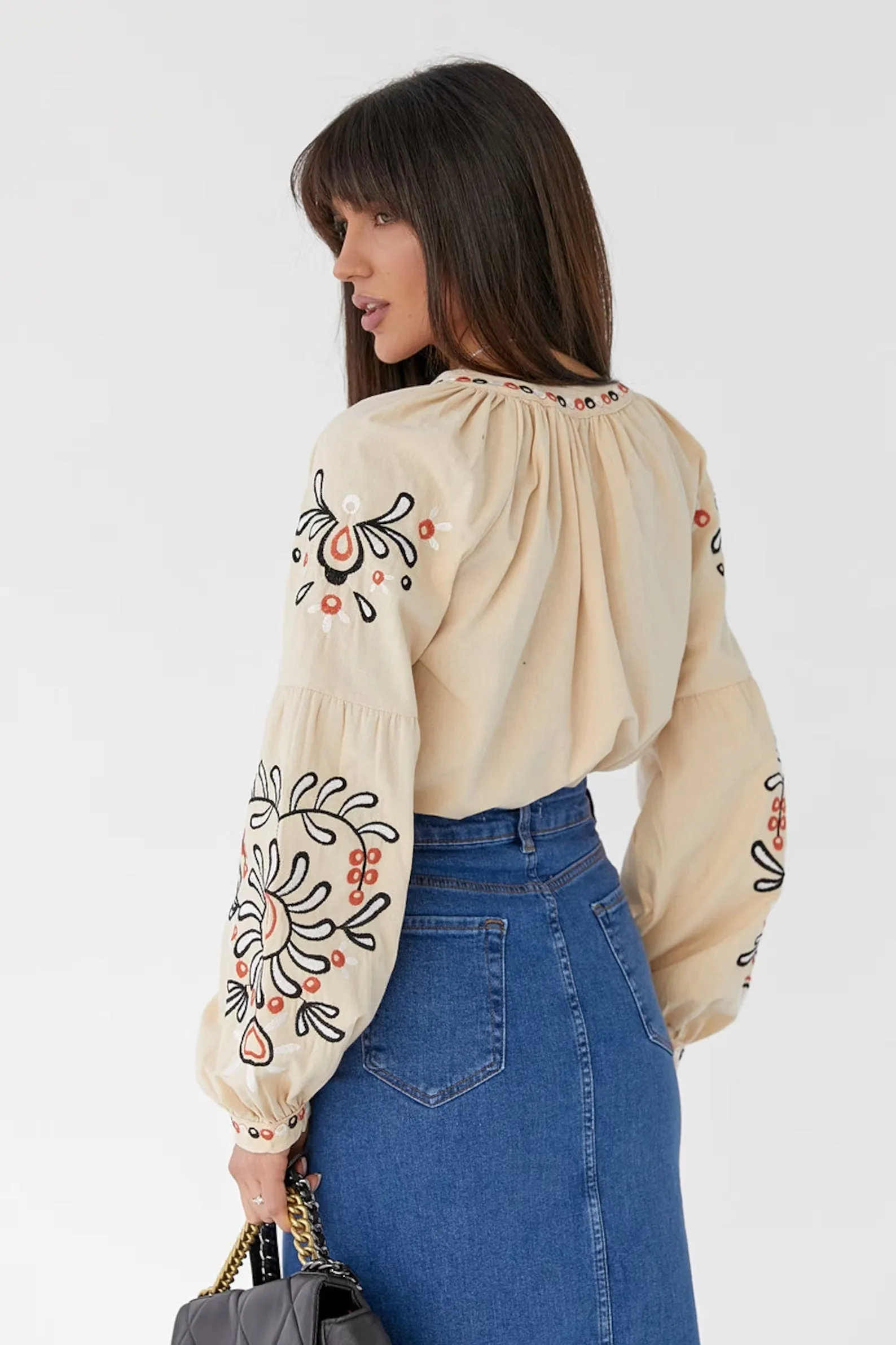 Bohemian Flair Linen-Cotton Blouse