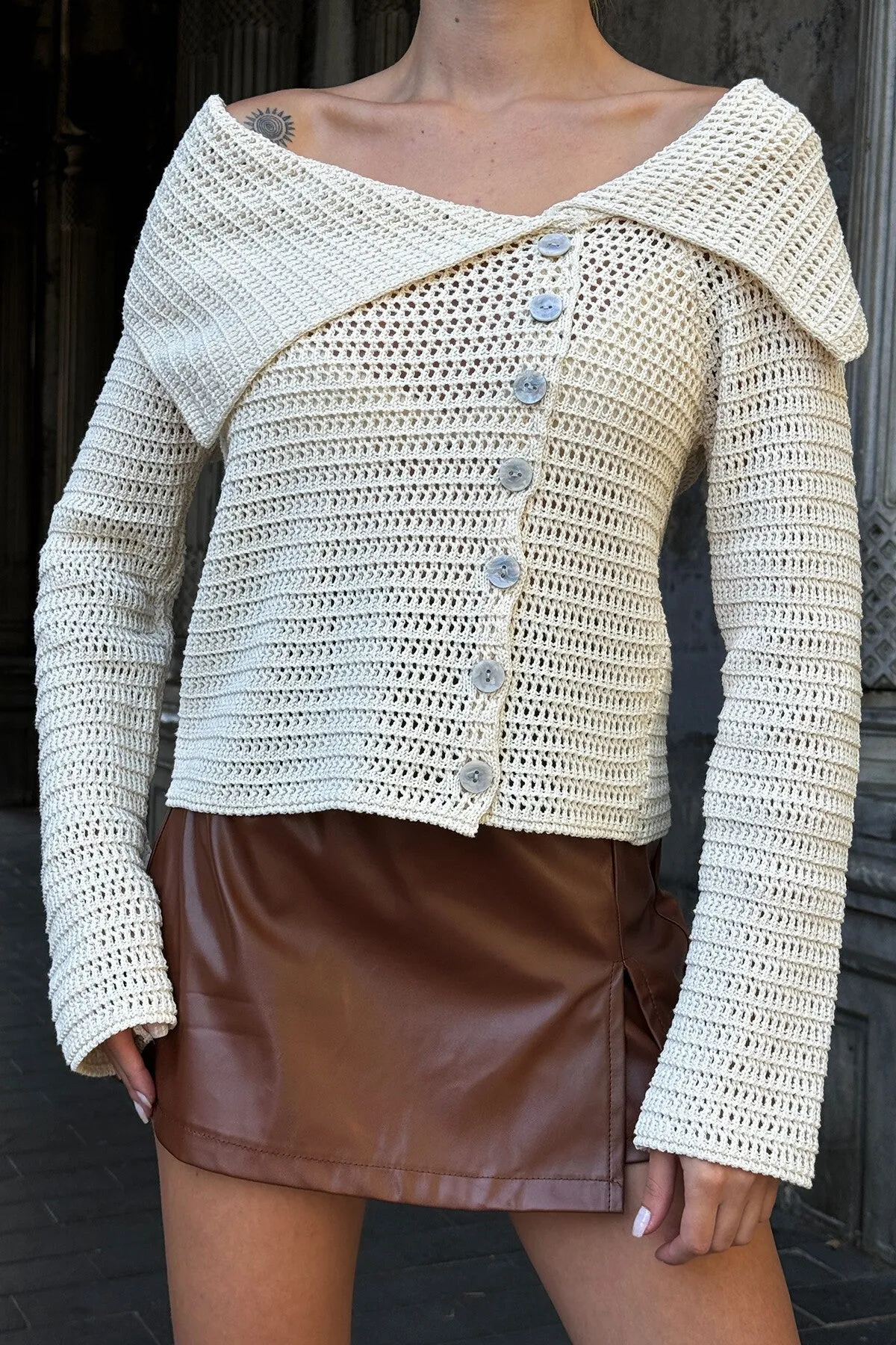 Boho-Inspired Openwork Blouse