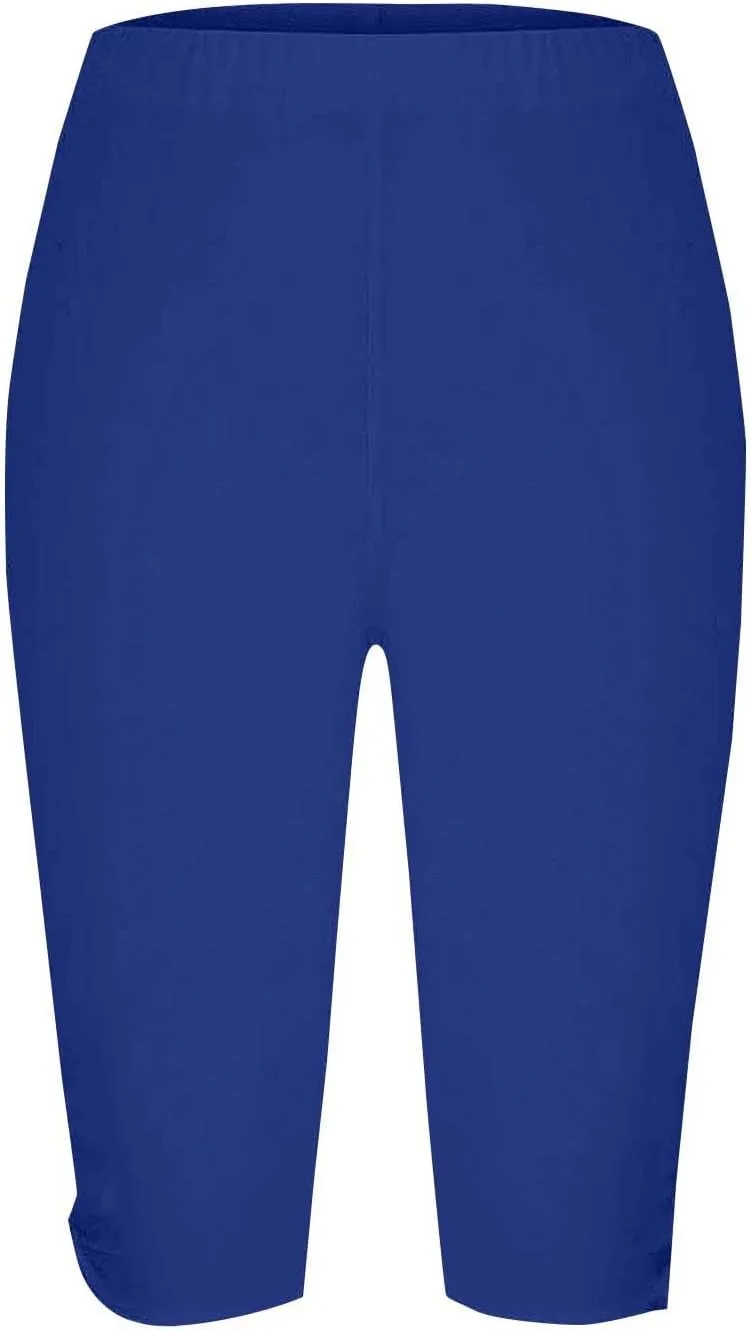 Capri Leggings for Women Summer High Waist Yoga Capris Soft Stretch Workout 3/4 Tight Pants Running Crop Trousers
