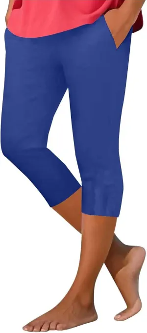 Capri Leggings for Women Summer High Waist Yoga Capris Soft Stretch Workout 3/4 Tight Pants Running Crop Trousers