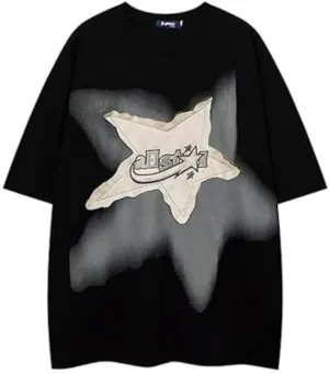 CUTEGAL Y2K 90s Star Shirt Star Top Vintage Oversize Shirts Graphic Tees Mens Womens Y2k Tops Casual Unisex Streetwear