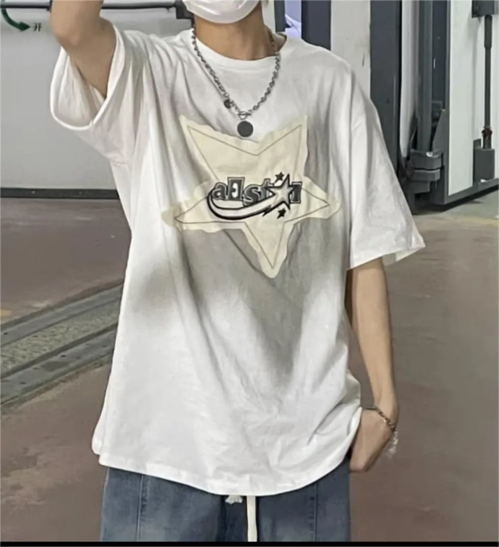 CUTEGAL Y2K 90s Star Shirt Star Top Vintage Oversize Shirts Graphic Tees Mens Womens Y2k Tops Casual Unisex Streetwear