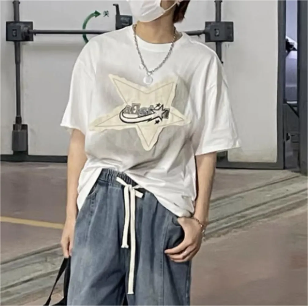 CUTEGAL Y2K 90s Star Shirt Star Top Vintage Oversize Shirts Graphic Tees Mens Womens Y2k Tops Casual Unisex Streetwear
