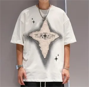 CUTEGAL Y2K 90s Star Shirt Star Top Vintage Oversize Shirts Graphic Tees Mens Womens Y2k Tops Casual Unisex Streetwear