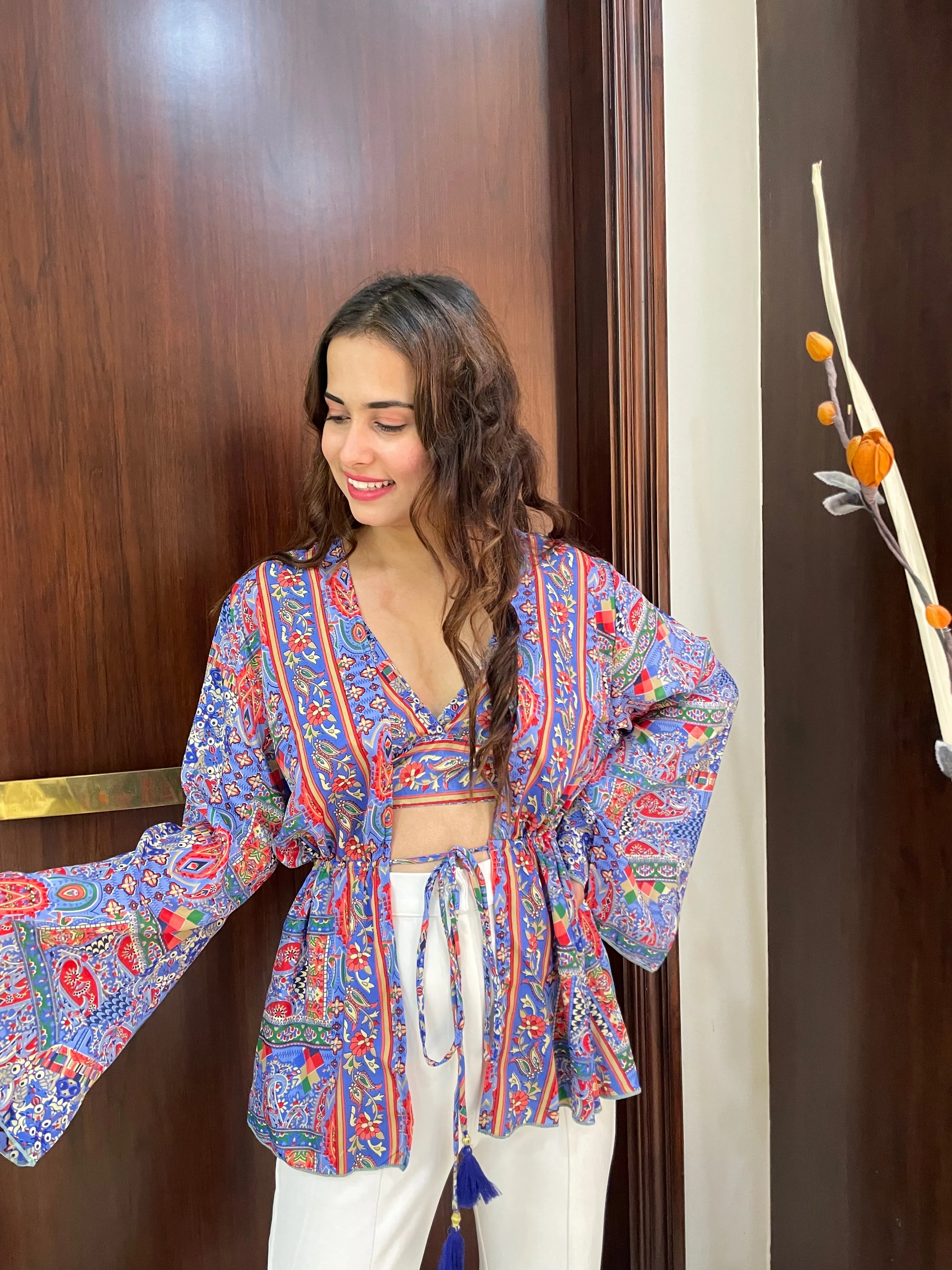 Dramatic Bell Sleeve Pair - Sky High