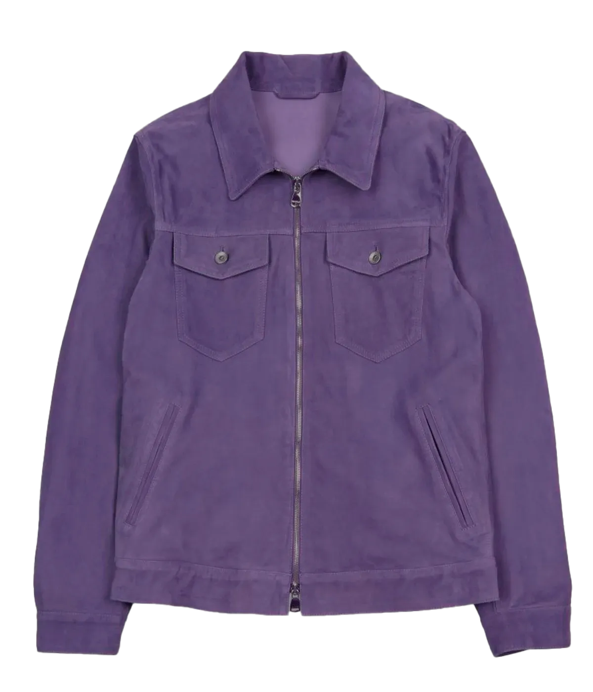 *FINAL SALE* Zipped Trucker Soft Suede Jacket in Tayberry
