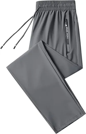 Fxbar Men's Lightweight Quick Dry Pants Elastic Waist Soft Athletic Pants for Outdoor Activities Lounge Walking