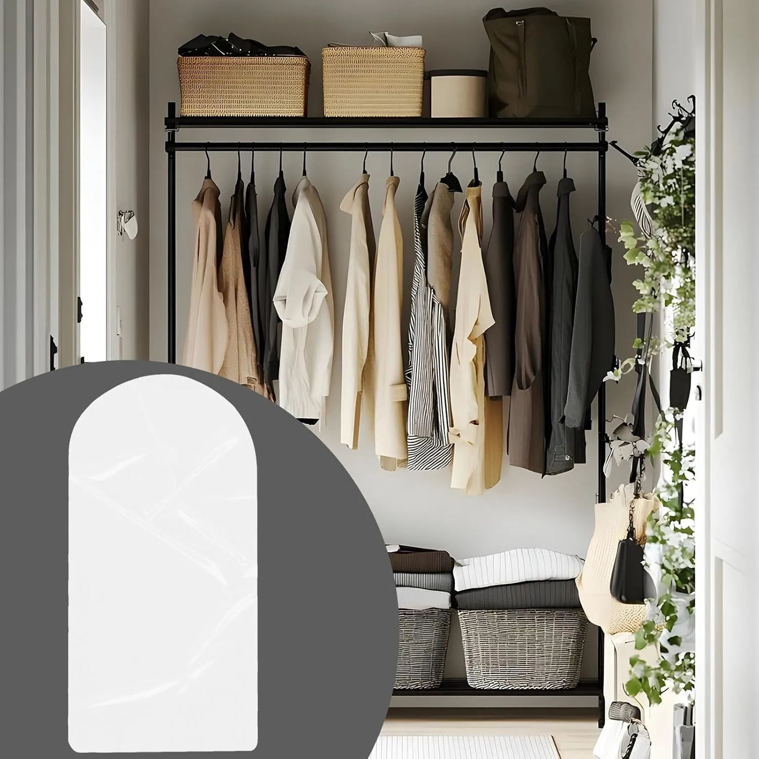 Garment Bags for Clothes, Garment Storage Bags Vacuum Sealed, Waterproof Closet Organizers for Clothing Suits Dresses Jackets Coats