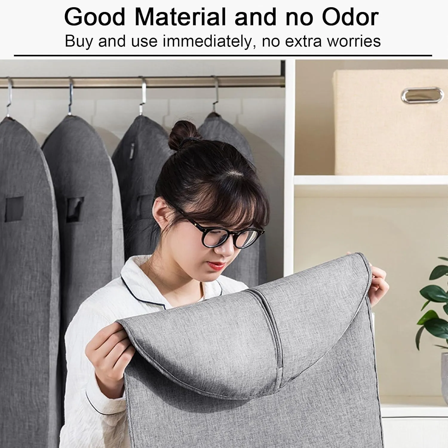 Hanging Garment Bag, Suit Bags, Oxford Cloth Material, All-round Protection, Suitable for Storing Coats, Suits, Down Jackets(Purple,58x110cm x43in)