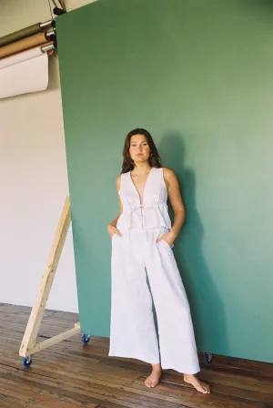 Harper Pants in White Gingham
