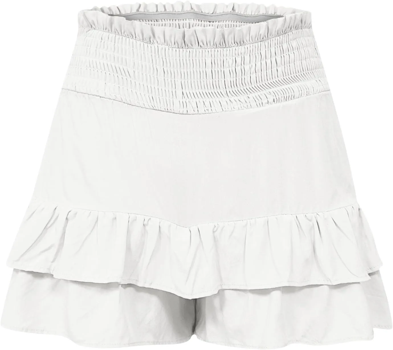 High Waisted Shorts Women Summer Ruffled Flowy Elastic Waist Mini Skirts Casual Tiered Layered Clothes Trendy 2025