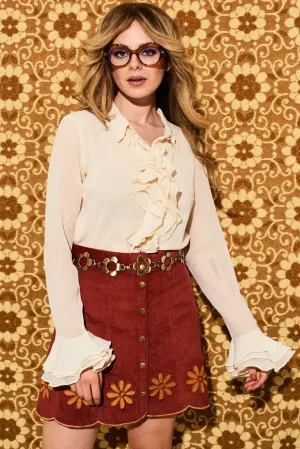 Honey Hi Corduroy Flower Skirt
