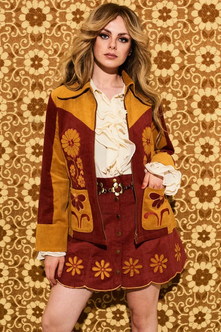 Honey Hi Corduroy Flower Skirt