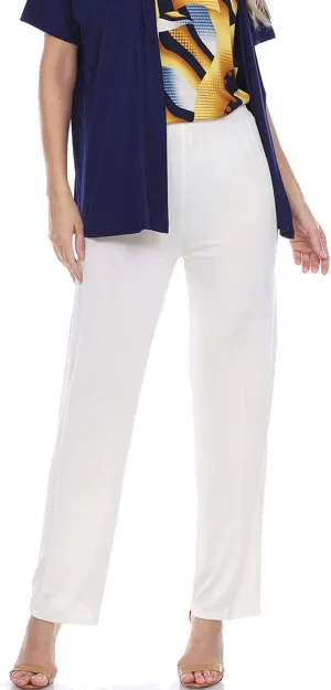 Jostar Women's Elastic Waist Pants  Pull On Stretch Basic Soft Casual Trouser
