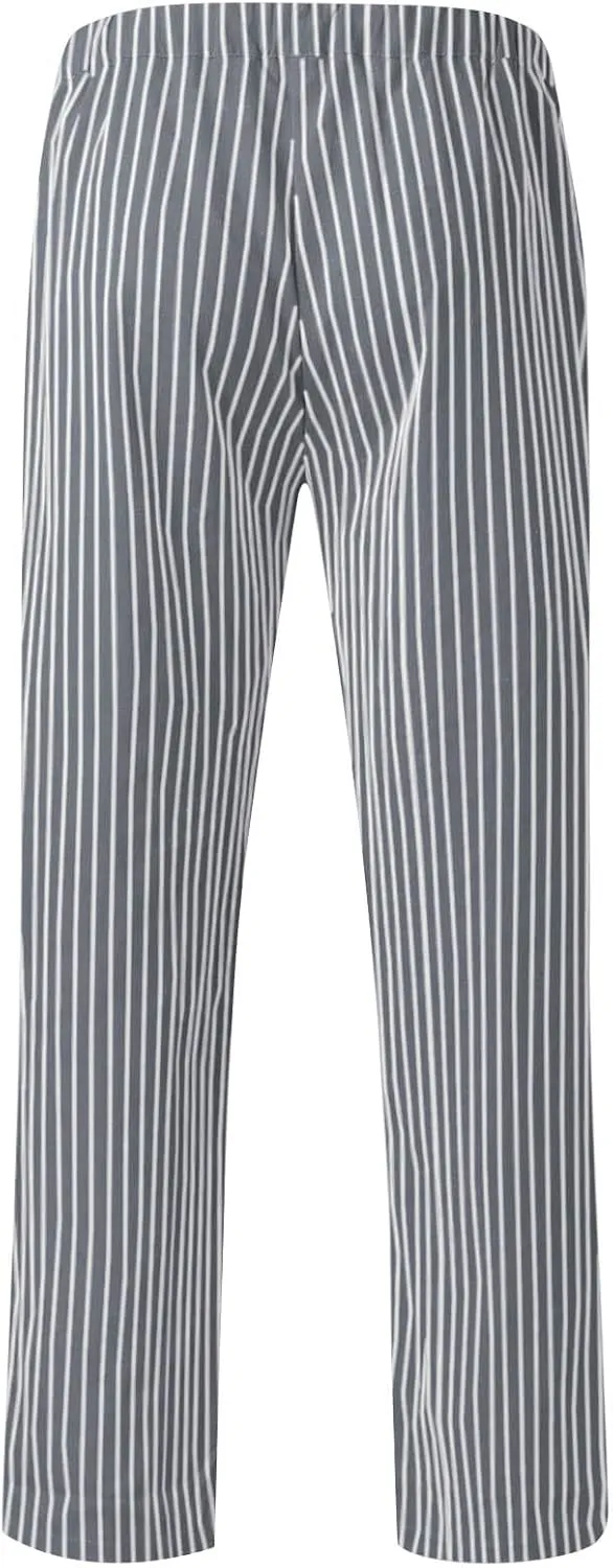 Lastesso Linen Pants Women Fashion Vertical Stripe Cotton Linen Soft Summer Outfits with Pockets Mid Rise Lounge Trousers