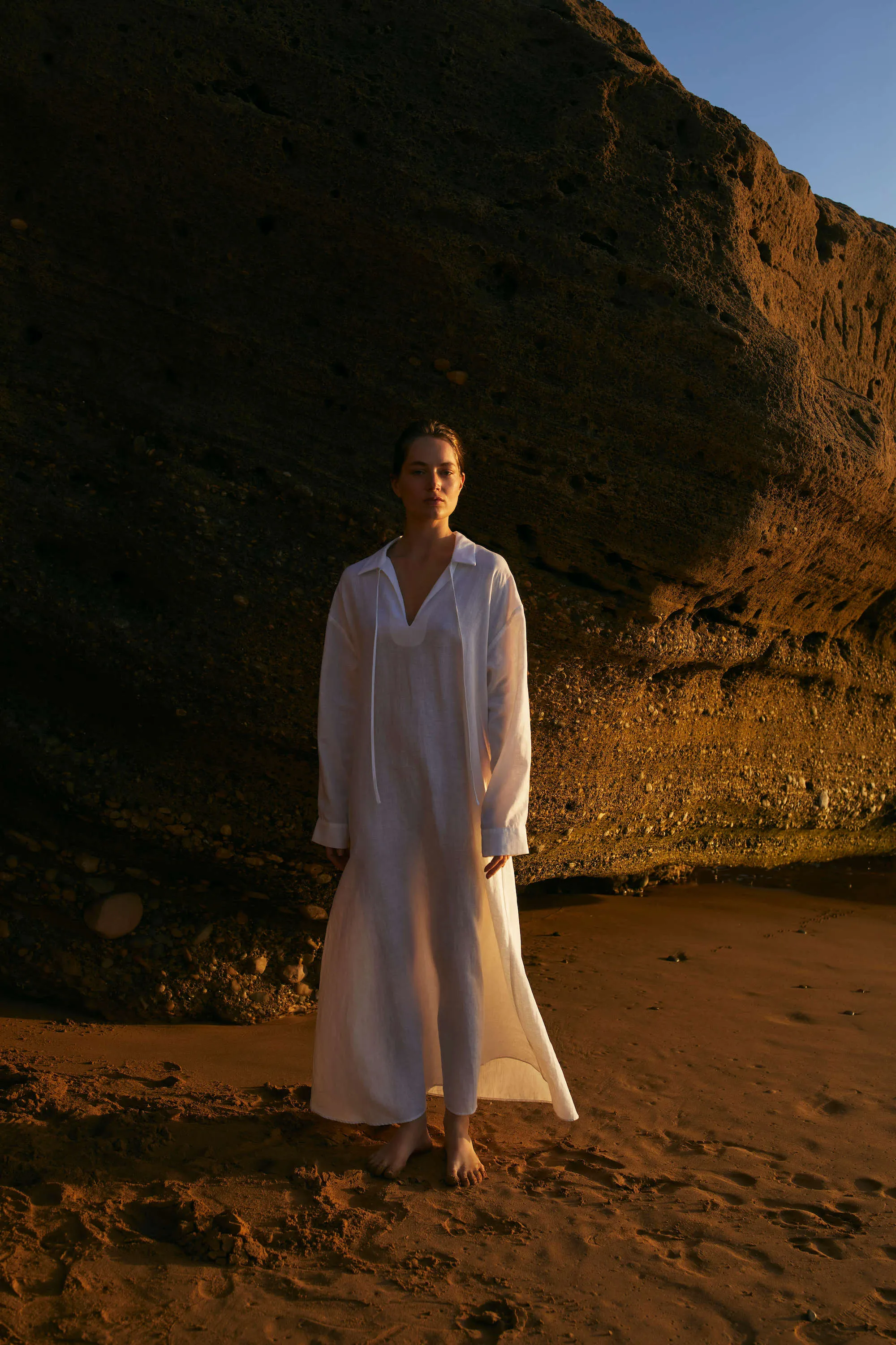 Lisbon Shirt Dress White Organic Linen