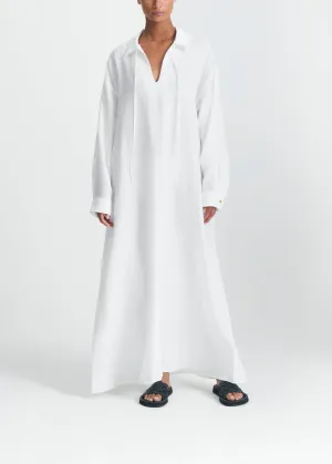 Lisbon Shirt Dress White Organic Linen