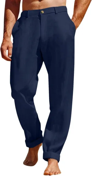 Mens Casual Pants 2025 Lightweight Vacation Lounge Solid Color Comfy Pant Comfort Basic Soft Outdoor Trousers