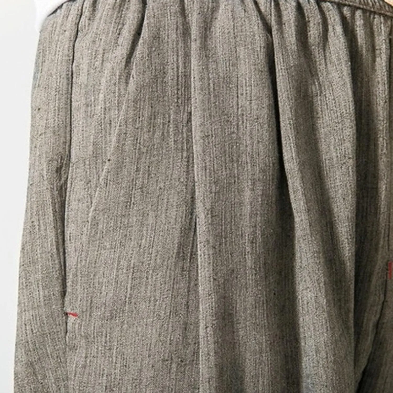 Men's Cotton Linen Lantern Pants Summer Soft Yoga Jogger Slack Casual Elastic Waist Streetwear Trousers
