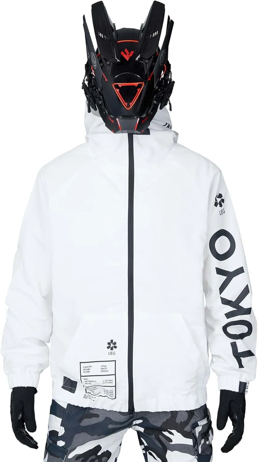 Niepce Inc Japanese Streetwear Zip Up Windbreaker Jackets for Men