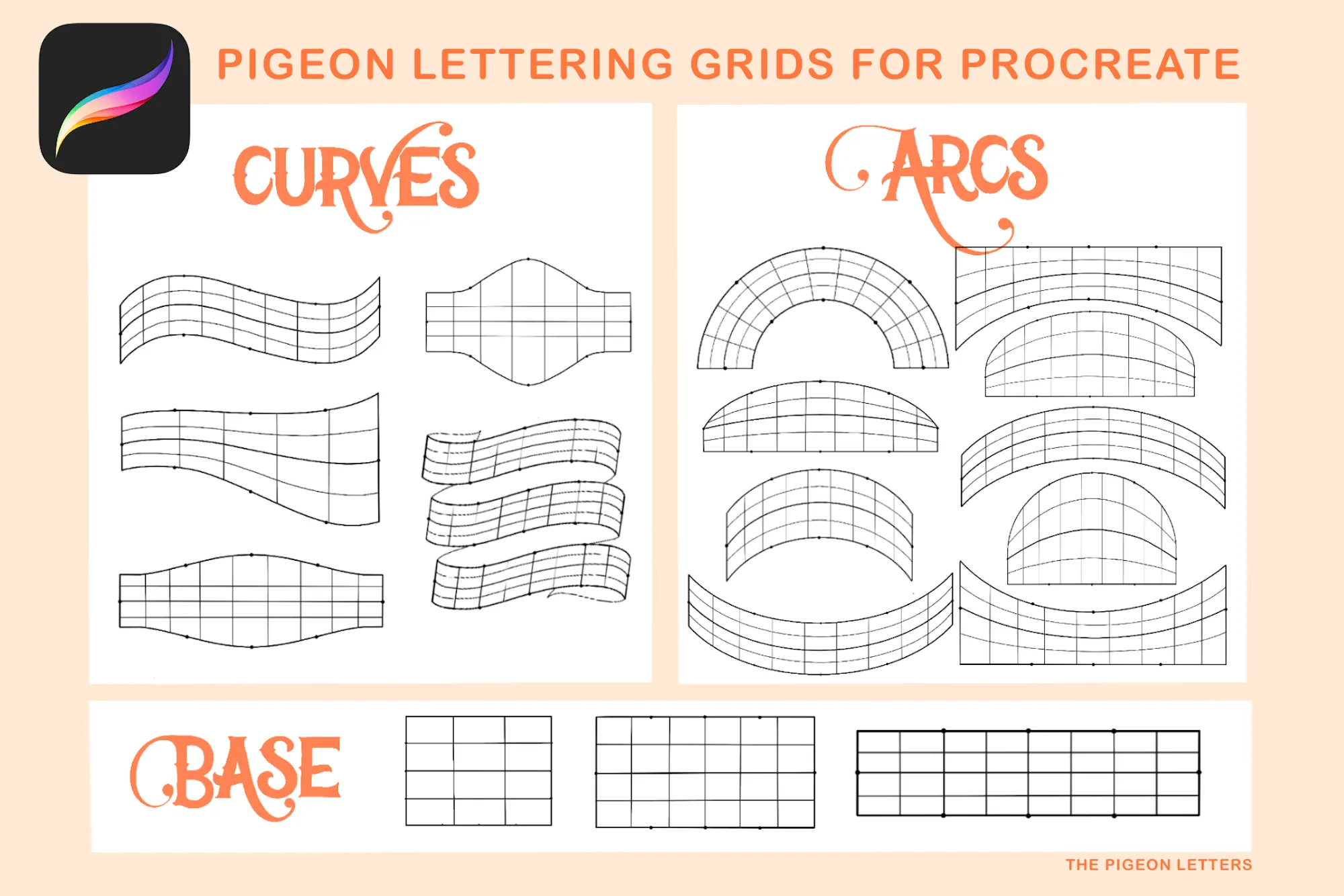 Pigeon Grids | Lettering Templates for Procreate