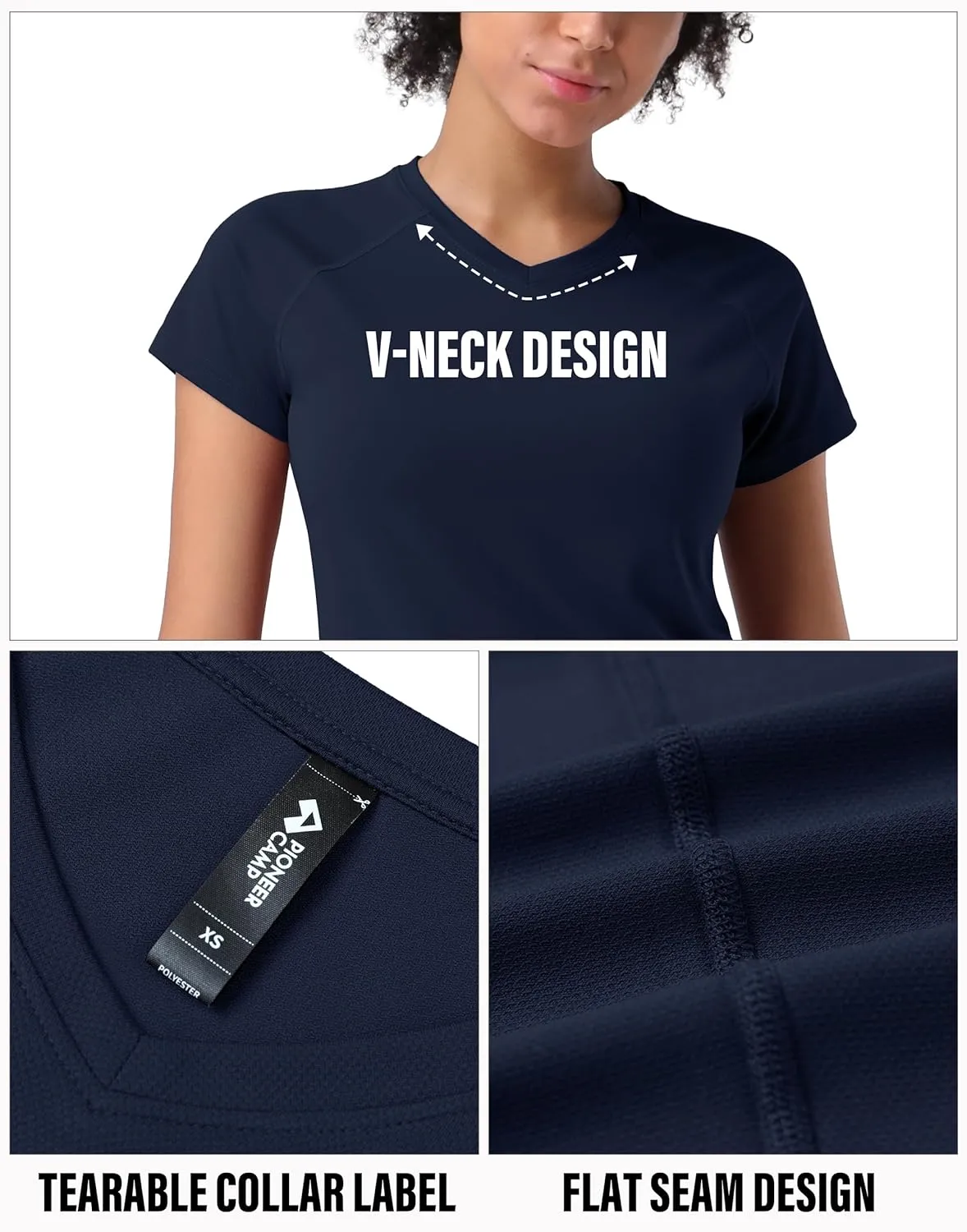 Pioneer Camp Women's Moisture Wicking T-Shirt Short Sleeve Quick Dry Shirts Gym Workout Athletic Running Tops Crew Neck Tees