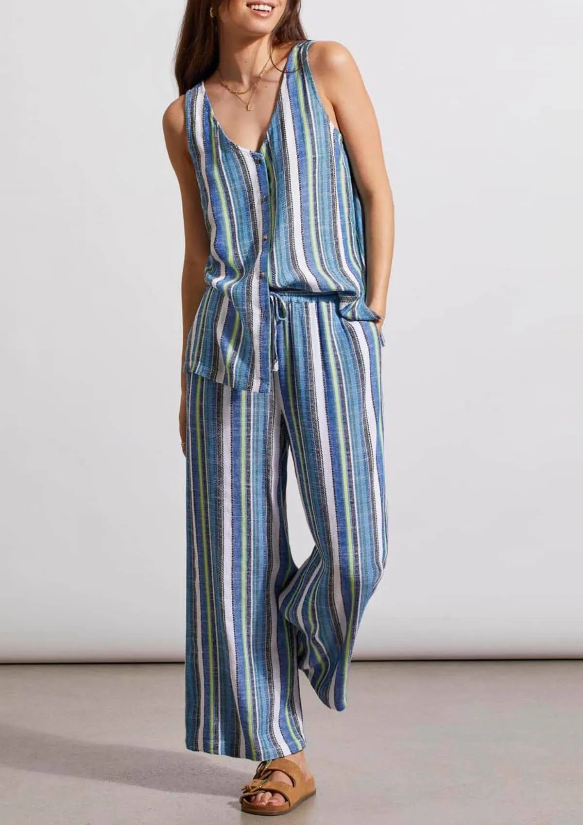 Pull-On Flowy Crop Pants - Blue Sea