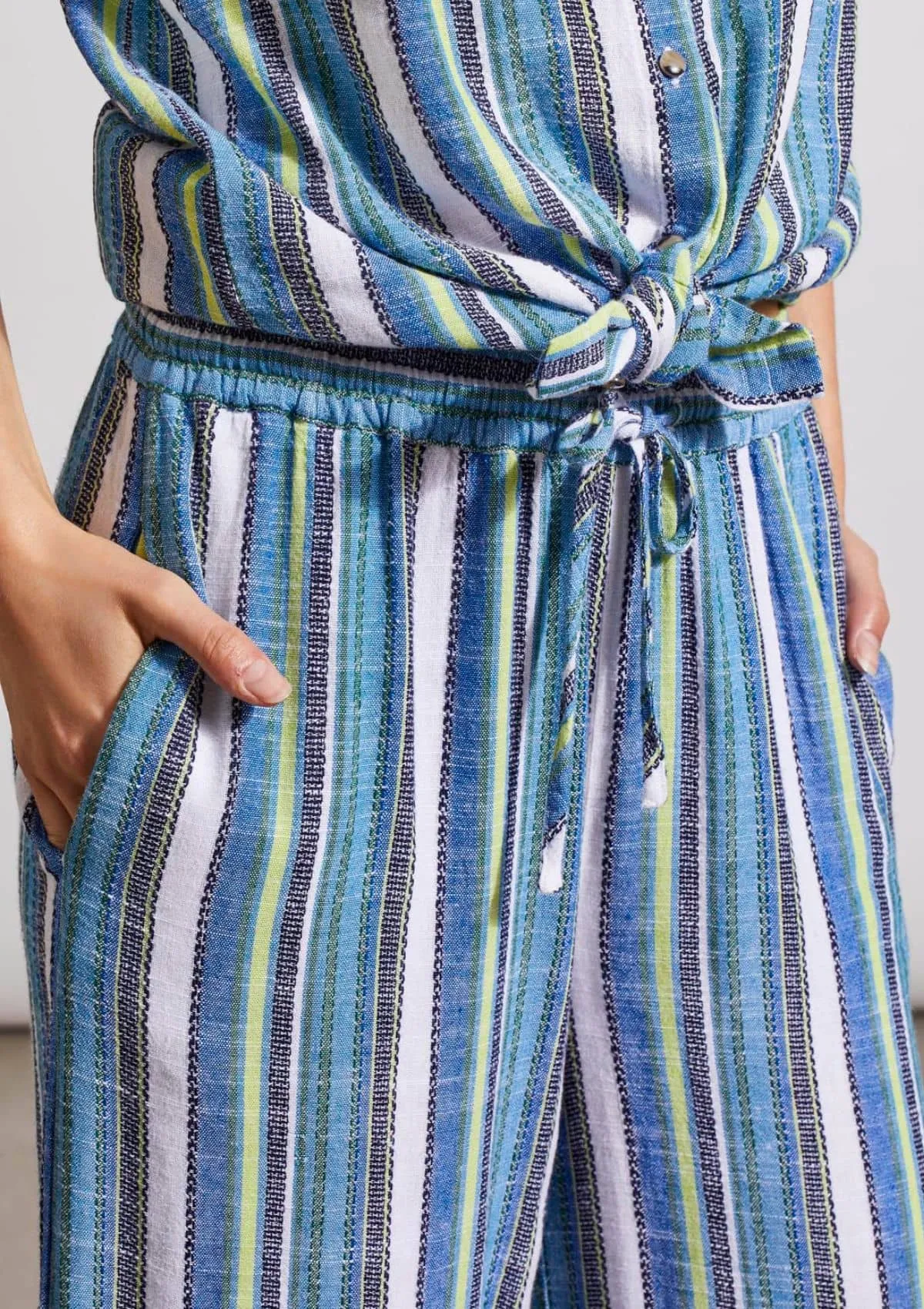 Pull-On Flowy Crop Pants - Blue Sea