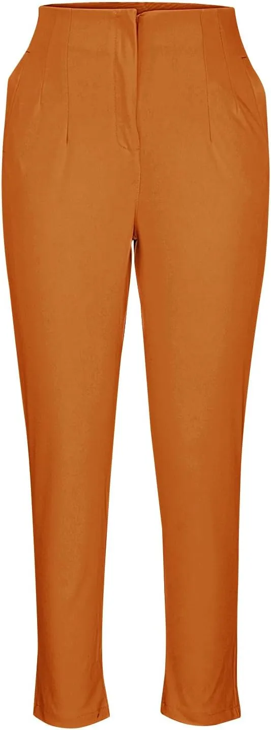 Ruziyoog High Waist Skinny Pants for Women Soft Stretchy Slim Fit Trousers Casual Work Office Pants