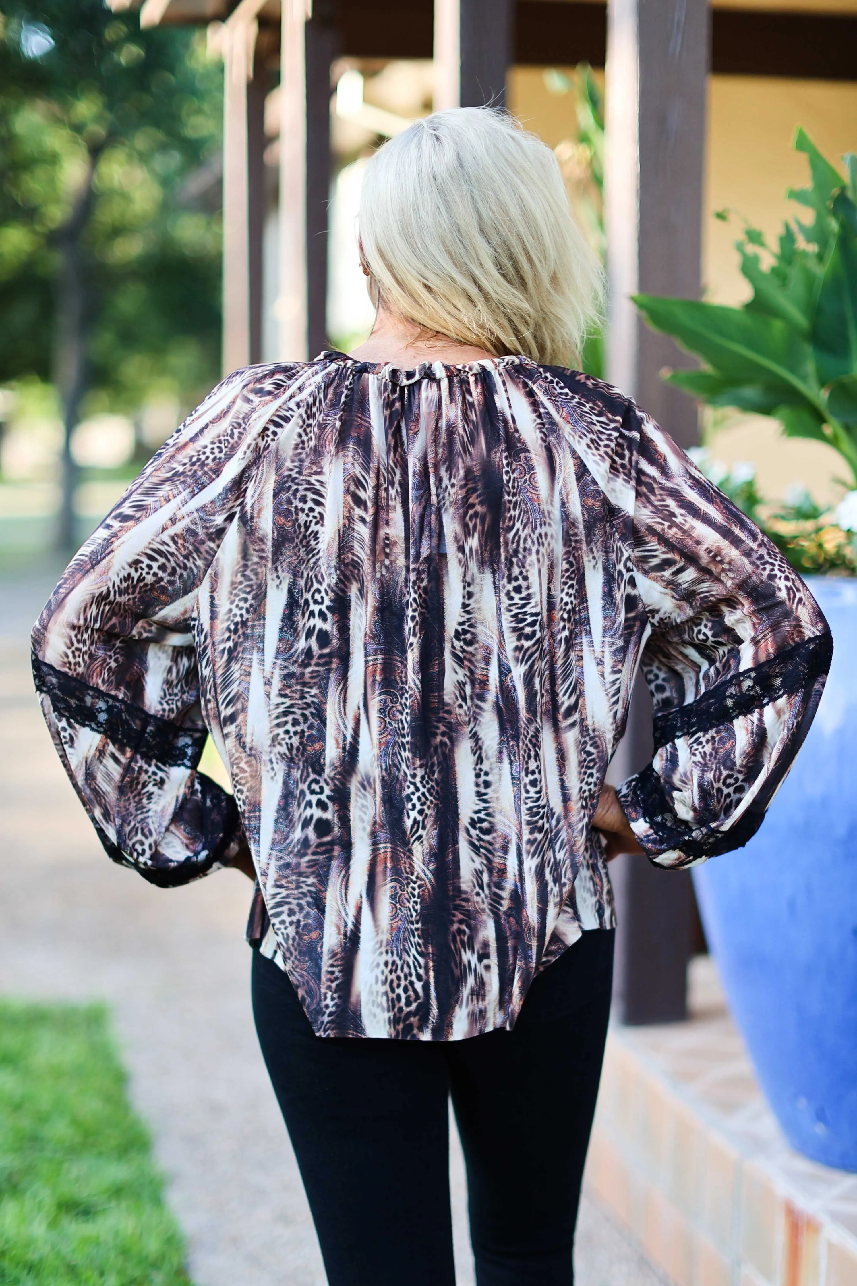 Save The Faith Fiery Feline Boho Top
