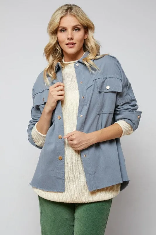 Sequin Long Sleeve Button Down Jacket *Online Only*