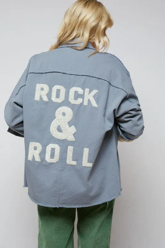 Sequin Long Sleeve Button Down Jacket *Online Only*