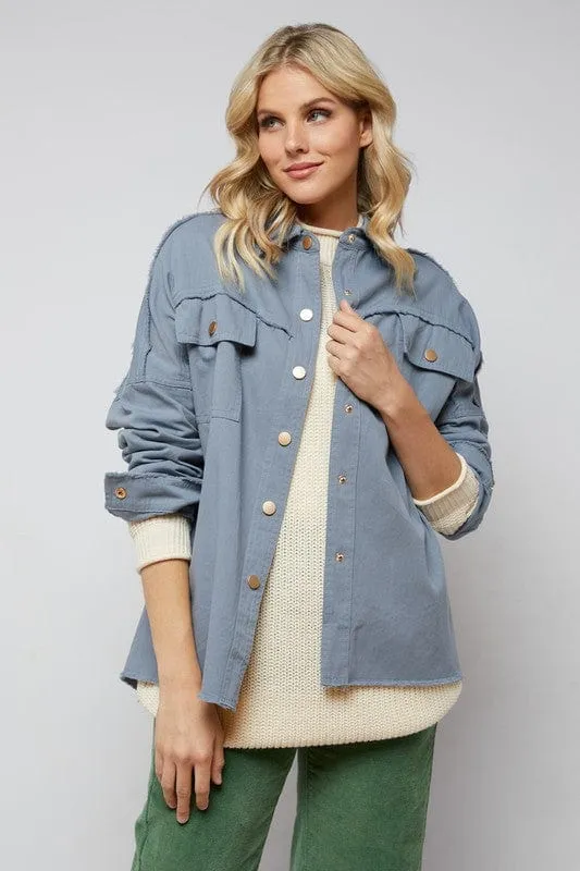 Sequin Long Sleeve Button Down Jacket *Online Only*