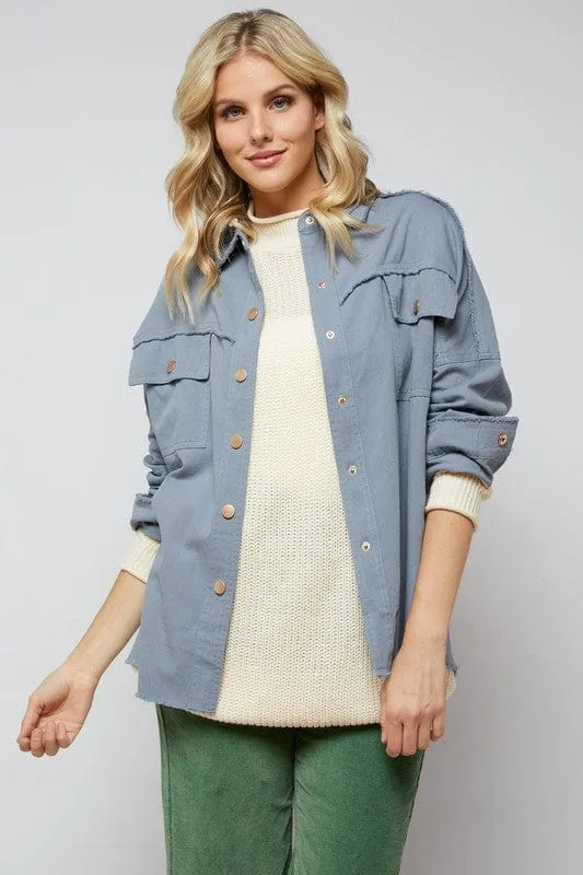 Sequin Long Sleeve Button Down Jacket *Online Only*