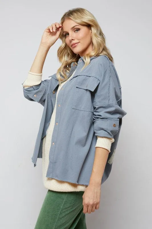Sequin Long Sleeve Button Down Jacket *Online Only*