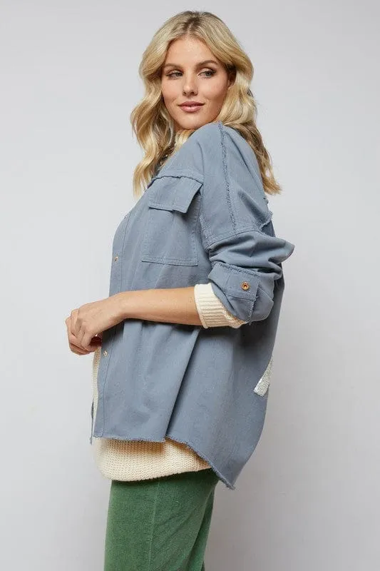 Sequin Long Sleeve Button Down Jacket *Online Only*