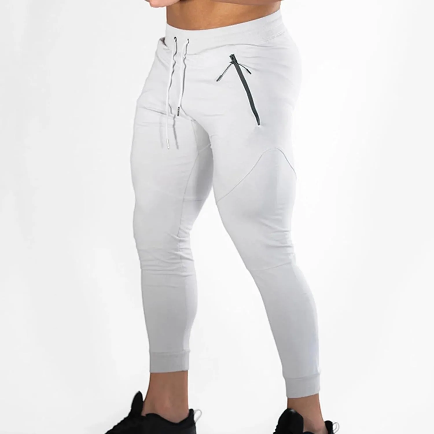 Sports Men's Tights Pants Stretchy Yoga Pants Slim Fit Sport Pant Drawstring Workout Trousers Soft Running Pants