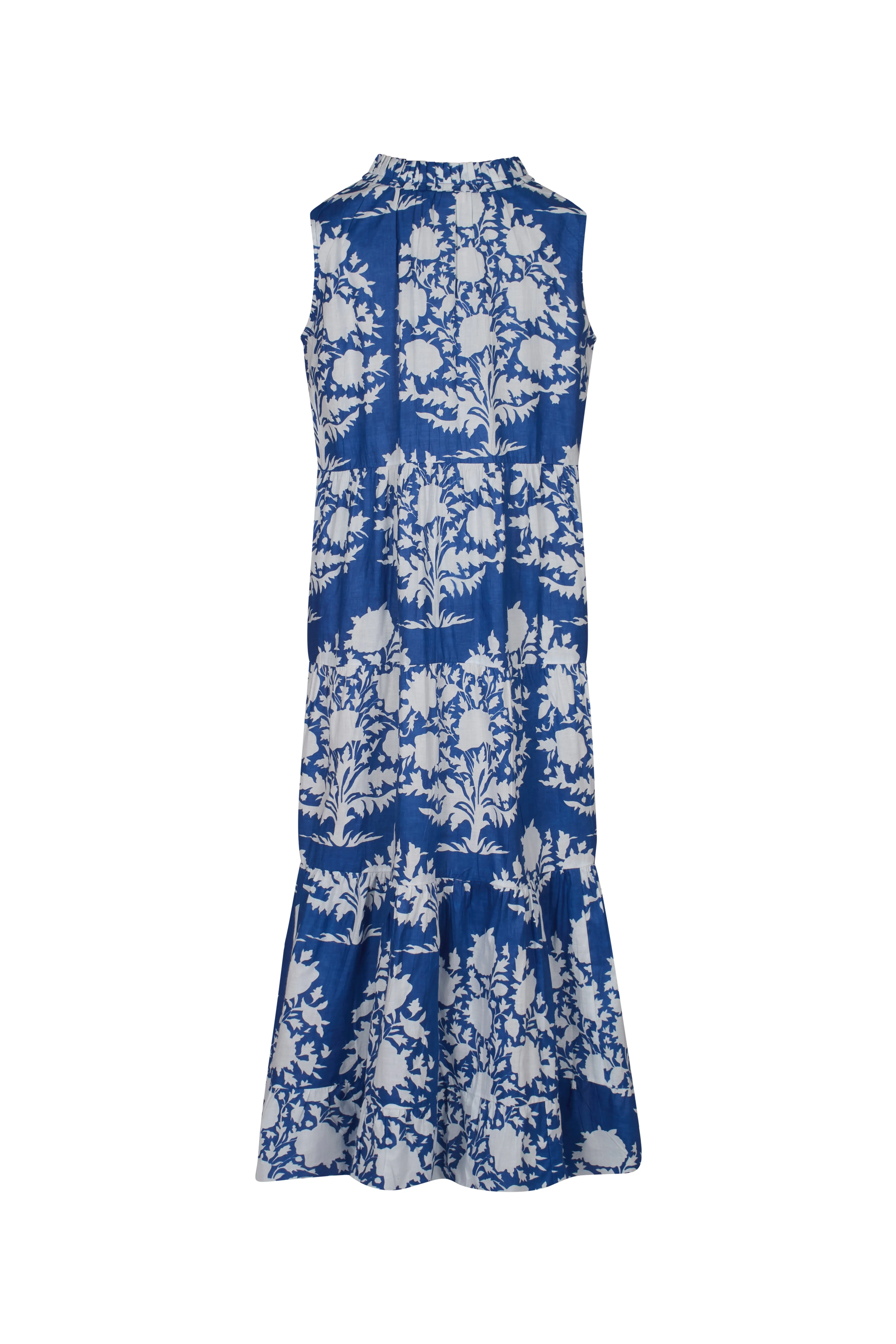 Summer maxi dress with pockets. Maxi dress, beach dress, blue and white ikat cotton Paloma
