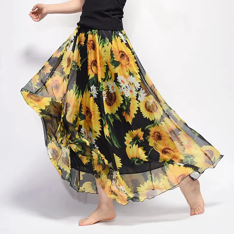 Toleet-Long Skirt for Women, Casual Vintage Clothing, Elegant Bohemian Streetwear, Beach Fashion, Comfortable Y2K Skirts, Summer