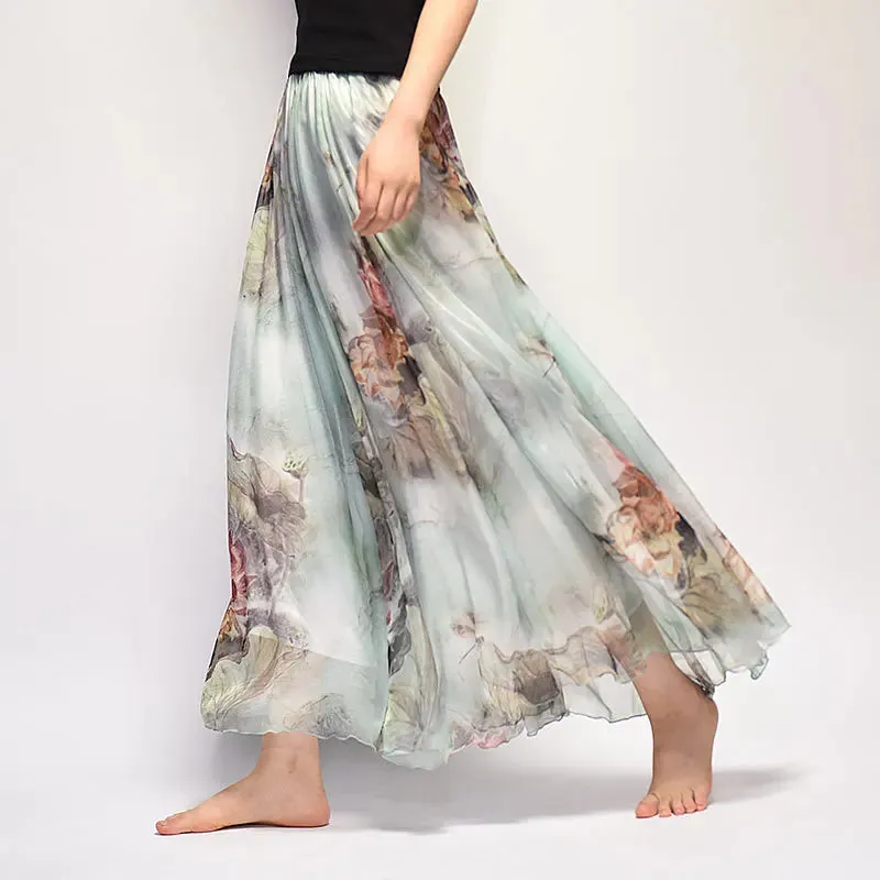 Toleet-Long Skirt for Women, Casual Vintage Clothing, Elegant Bohemian Streetwear, Beach Fashion, Comfortable Y2K Skirts, Summer