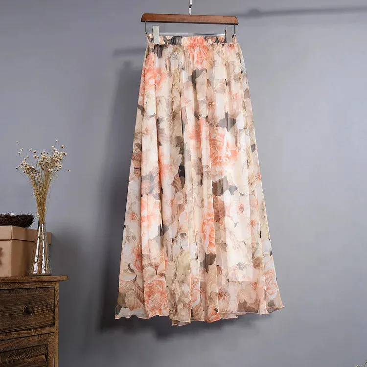 Toleet-Long Skirt for Women, Casual Vintage Clothing, Elegant Bohemian Streetwear, Beach Fashion, Comfortable Y2K Skirts, Summer