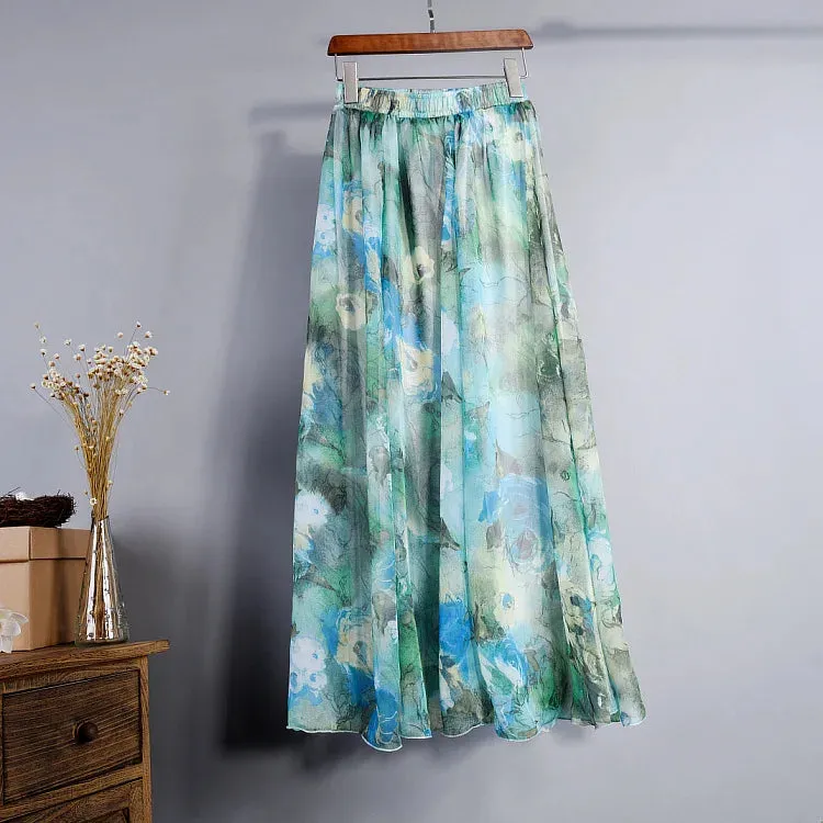 Toleet-Long Skirt for Women, Casual Vintage Clothing, Elegant Bohemian Streetwear, Beach Fashion, Comfortable Y2K Skirts, Summer