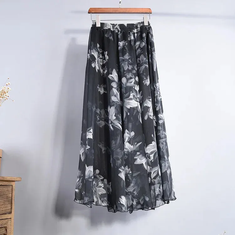 Toleet-Long Skirt for Women, Casual Vintage Clothing, Elegant Bohemian Streetwear, Beach Fashion, Comfortable Y2K Skirts, Summer