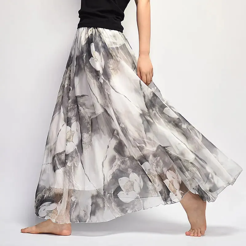 Toleet-Long Skirt for Women, Casual Vintage Clothing, Elegant Bohemian Streetwear, Beach Fashion, Comfortable Y2K Skirts, Summer