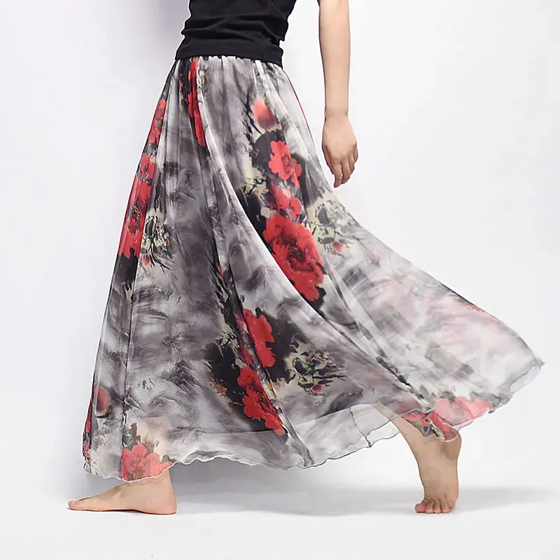Toleet-Long Skirt for Women, Casual Vintage Clothing, Elegant Bohemian Streetwear, Beach Fashion, Comfortable Y2K Skirts, Summer