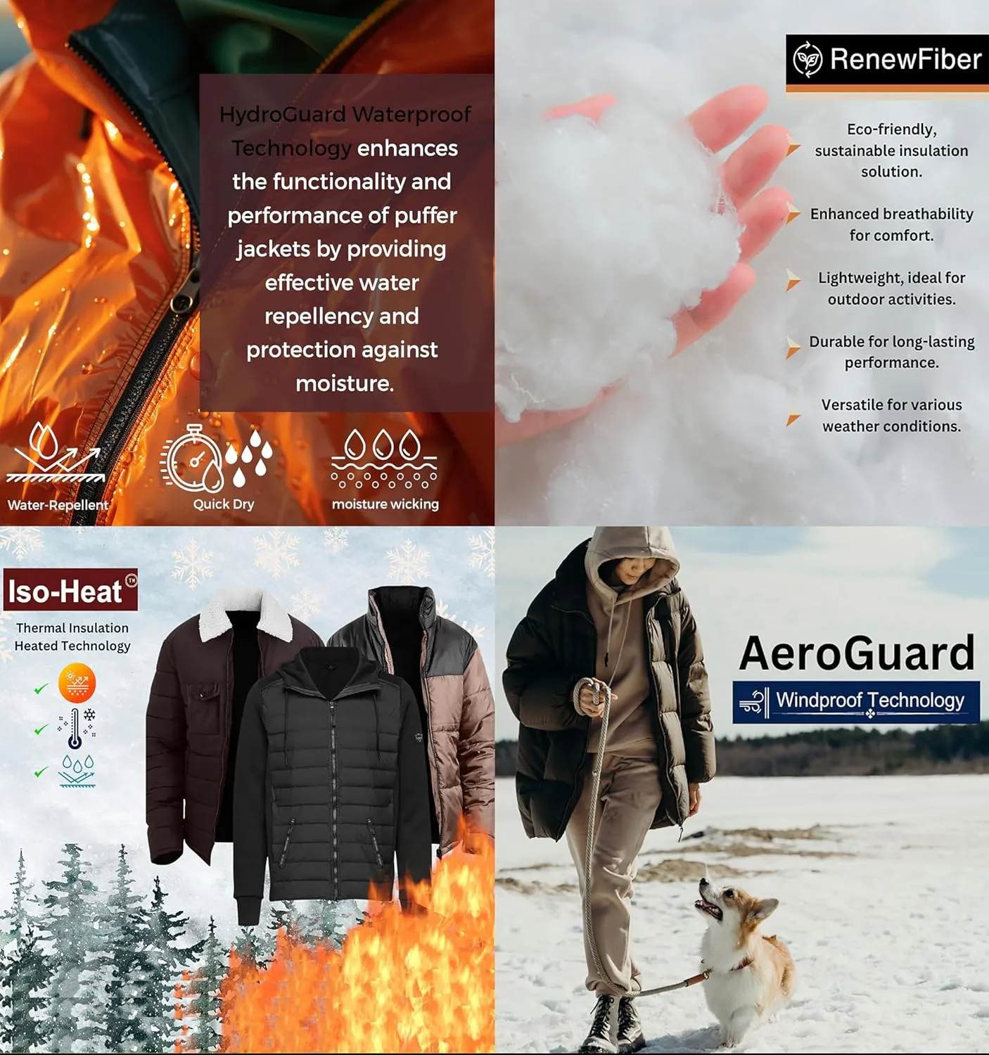 URBAN BUCK Puffer Jackets for Women Faux Fur Trimmed Hood Windproof Midweight Leona Water Repellent Women Winter Camping Coat